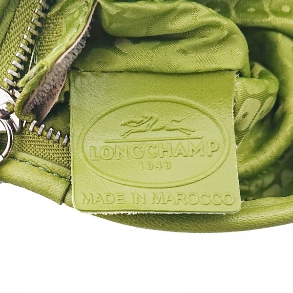 Long Champ LONGCHAMP shoulder bag - leather yellow green bag 