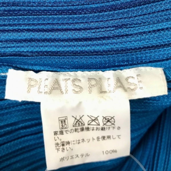 プリーツプリーズ PLEATS PLEASE サイズ4 XL - ブルー レディース Vネック/半袖/ロング ワンピースの画像3