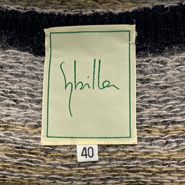 シビラ Sybilla 七分袖セーター/ニット サイズ40 XL - グレー×白×マルチ レディース ボートネック/ラグランスリーブ トップス_画像3