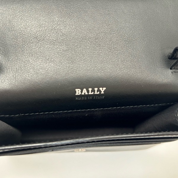 バリー BALLY ショルダーバッグ ジャネル レザー 黒 ビジュー/ミニバッグ/ストラップ着脱可 美品 バッグ_画像7