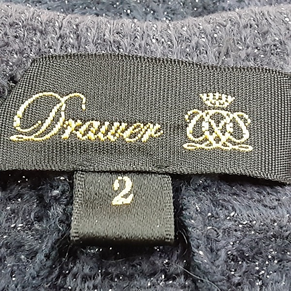 ドゥロワー Drawer 長袖セーター/ニット サイズ2 M - ダークネイビー×黒 レディース クルーネック/ラメ 美品 トップス_画像3