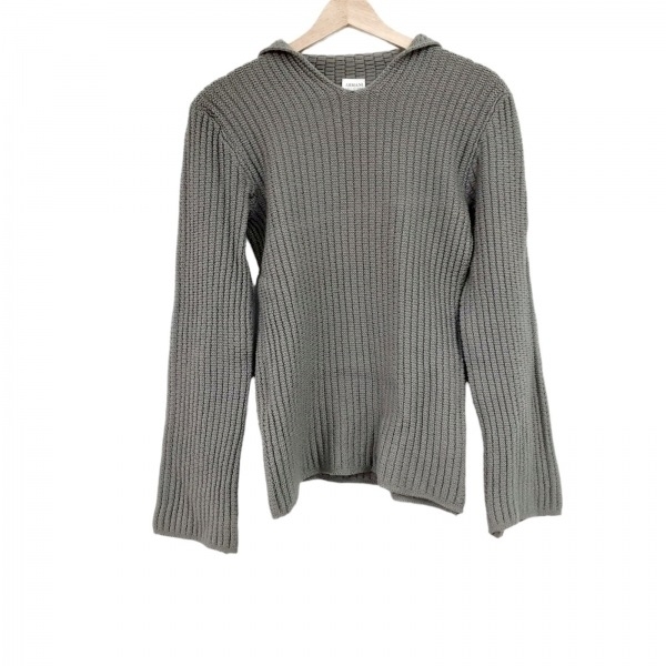  Armani ko let's .-niARMANICOLLEZIONI long sleeve sweater / knitted size I 42 - gray lady's V neck tops 