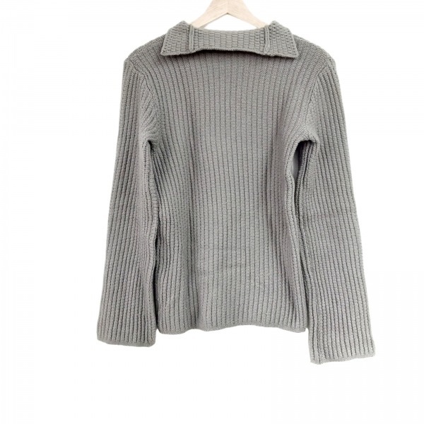  Armani ko let's .-niARMANICOLLEZIONI long sleeve sweater / knitted size I 42 - gray lady's V neck tops 