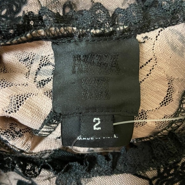 アナスイ ANNA SUI サイズ2 S - 黒×ピンクブラウン レディース ノースリーブ/ひざ丈/花柄/レース 美品 ワンピース_画像3