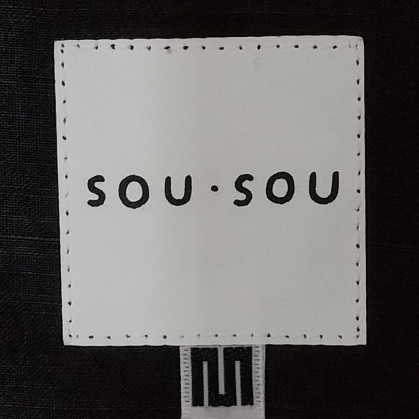 ソウソウ SOU・SOU サイズM - 黒 レディース 長袖/ロング/麻/シースルー/シャツワンピ 美品 ワンピースの画像3