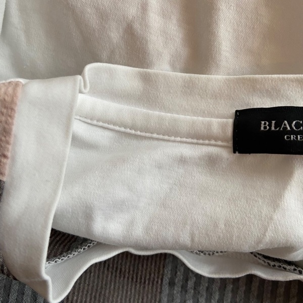 ブラックレーベルクレストブリッジ BLACK LABEL CRESTBRIDGE 半袖Tシャツ サイズM - 白×黒×ベージュ レディース クルーネック/チェック柄_画像8