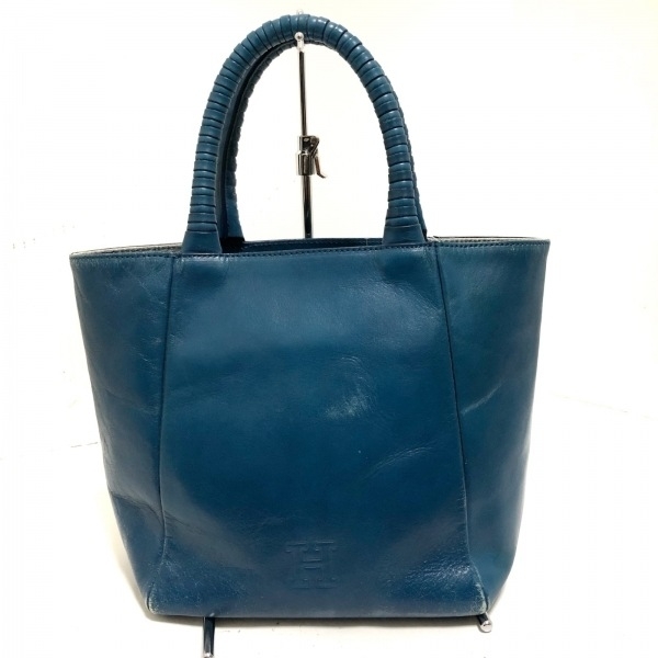  Hirofu HIROFU tote bag - leather blue bag 