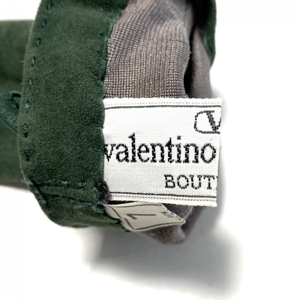  Valentino ga Raver niVALENTINOGARAVANI suede dark green lady's gloves 