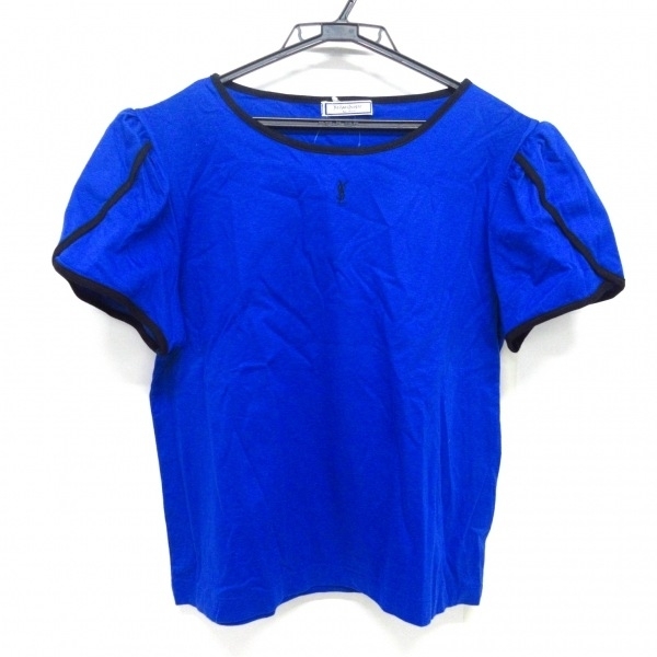 イヴサンローラン YvesSaintLaurent 半袖Tシャツ サイズM 綿 ブルー 美品 トップス