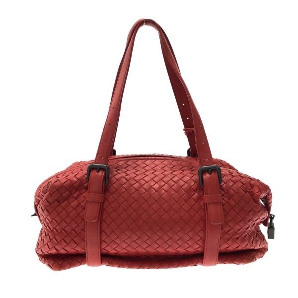 ボッテガヴェネタ BOTTEGA VENETA ショルダーバッグ イントレチャート レザー レッド バッグ_画像3