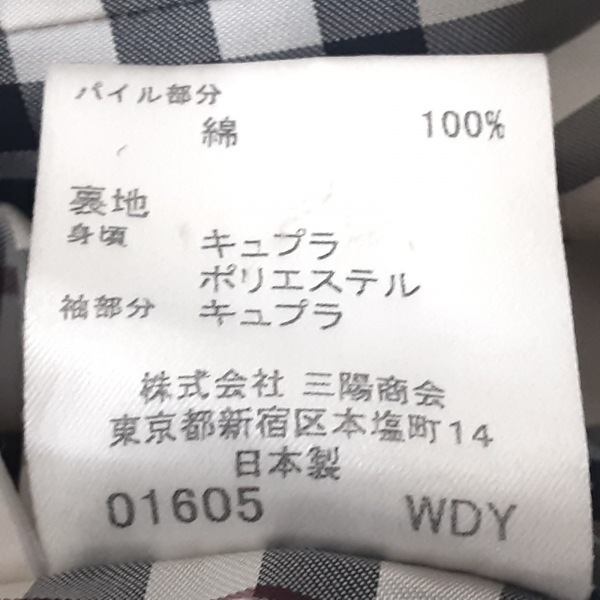 バーバリーロンドン Burberry LONDON サイズ38 L - 黒 レディース 長袖/ベロア/秋/冬 美品 ジャケット_画像5