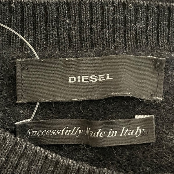 ディーゼル DIESEL 長袖セーター/ニット サイズS - 黒 レディース クルーネック/ダメージ加工 トップス_画像3