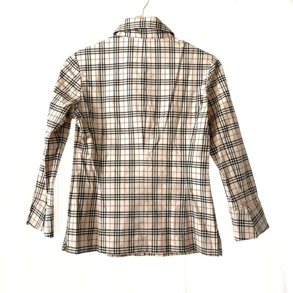 バーバリーブルーレーベル Burberry Blue Label 長袖シャツブラウス サイズ38 M - ベージュ×黒×レッド レディース チェック柄 トップス_画像2