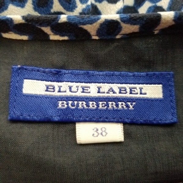 バーバリーブルーレーベル Burberry Blue Label サイズ38 M - 白×黒×ネイビー レディース 半袖/ひざ丈/ハート ワンピース_画像3