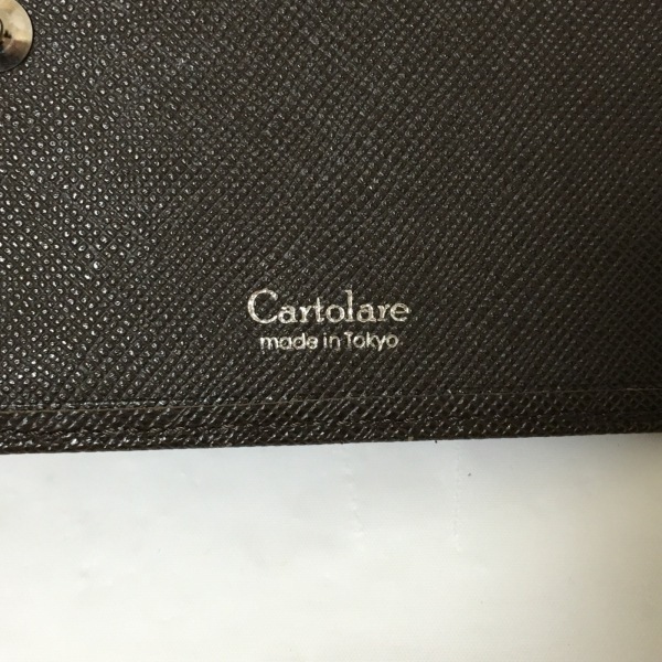 カルトラーレ Cartolare 2つ折り財布/ミニ/コンパクト - レザー ダークブラウン L字ファスナー 財布_画像5