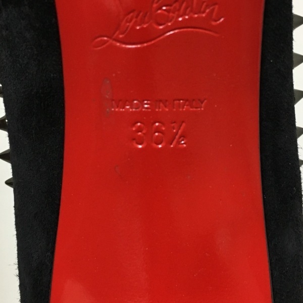 クリスチャンルブタン CHRISTIAN LOUBOUTIN パンプス 36 1/2 - スエード 黒 レディース スタッズ 靴_画像6