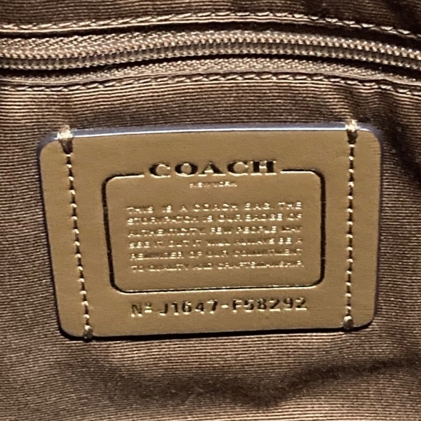 コーチ COACH トートバッグ F58292 シグネチャー シティー ジップ トップ トート PVC(塩化ビニール)×レザー ライトブラウン×ブラウン_画像8