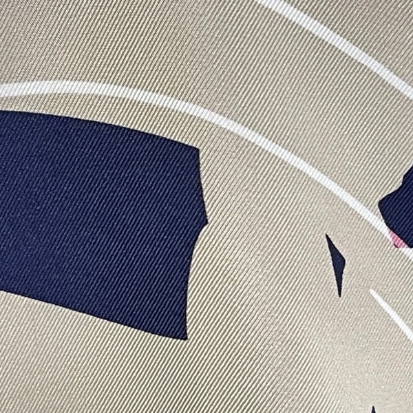 エルメス HERMES サイズ38 M - ベージュ×ネイビー×ピンク レディース 半袖/ひざ丈/BRIDES de GALA ワンピース_画像6