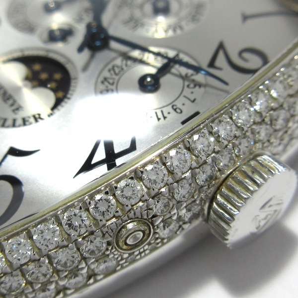 FRANCK MULLER(フランクミュラー) 腕時計 トノーカーベックス 5850QPD メンズ K18WG/ダイヤベゼル/パーペチュアルカレンダー シルバーの画像9