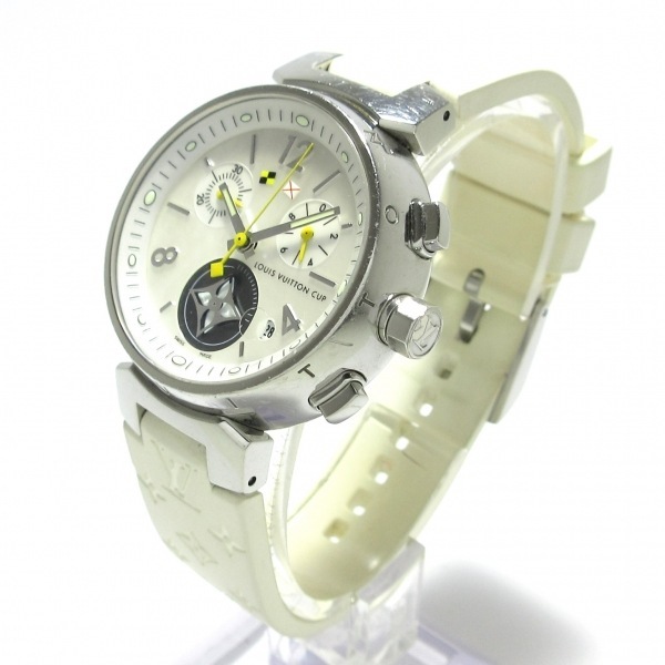 ヴィトン 腕時計 タンブールクロノ ラブリーカップ Q132C レディース ホワイトシェル文字盤/クロノグラフ/SS ホワイトシェルの画像2