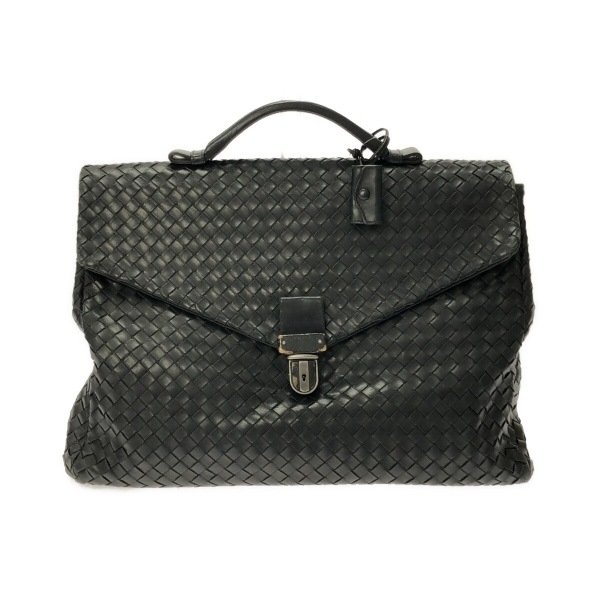 ボッテガヴェネタ BOTTEGA VENETA ビジネスバッグ 13095 イントレチャート レザー 黒 バッグ_画像1