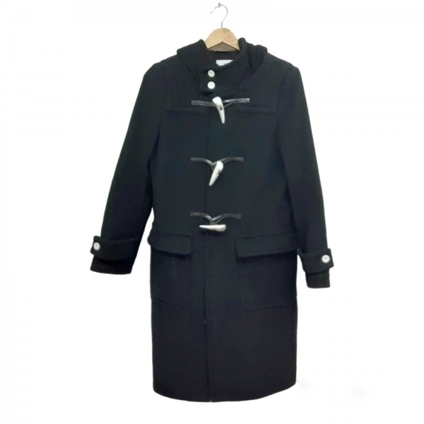  высокий kHYKE полупальто "даффл коут" размер 2 M - чёрный женский длинный рукав / зима пальто 