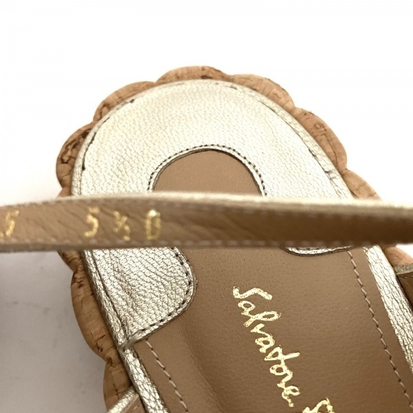 サルバトーレフェラガモ SalvatoreFerragamo サンダル 5 1/2 D - レザー シルバー レディース オープントゥ 美品 靴_画像6