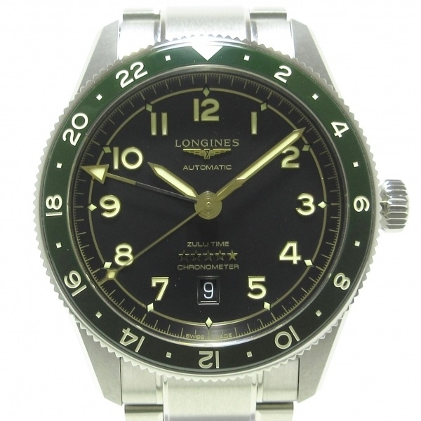 LONGINES(ロンジン) 腕時計■美品 スピリット ズールータイム L3.812.4.63.6 メンズ SS×セラミック 黒