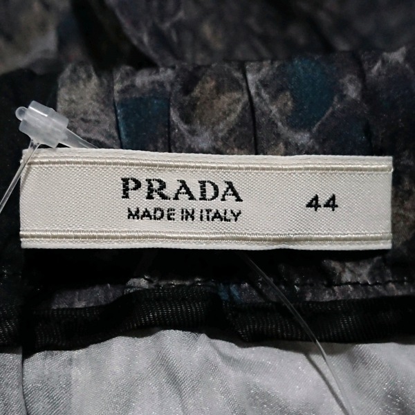 プラダ PRADA ロングスカート サイズ44 L - 黒×ライトグレー×マルチ レディース ウエストゴム/パイソン柄 ボトムス_画像3