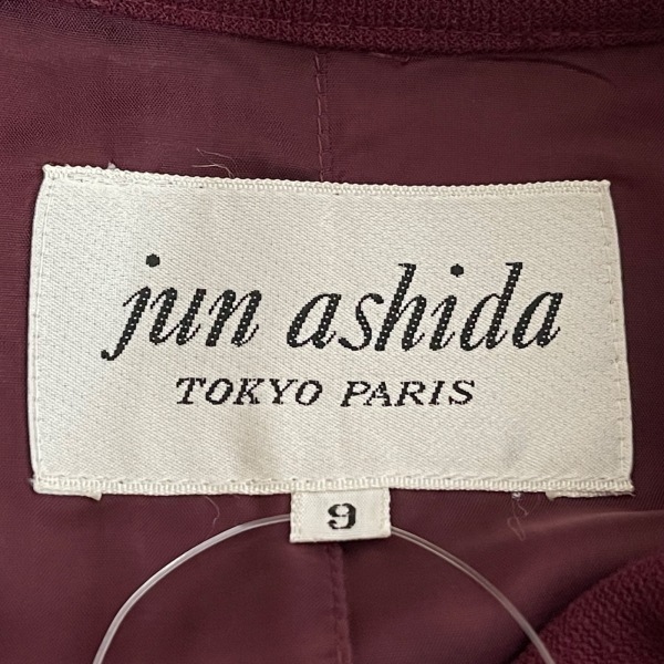 ジュンアシダ JUN ASHIDA サイズ9 M - 【表地】毛【裏地】キュプラ ボルドー レディース 長袖/ロング 美品 ワンピース_画像3