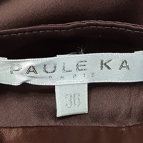 ポールカ PAULEKA サイズ36 S - アセテート、ナイロン ダークブラウン×黒 レディース 長袖/春 美品 コートの画像3