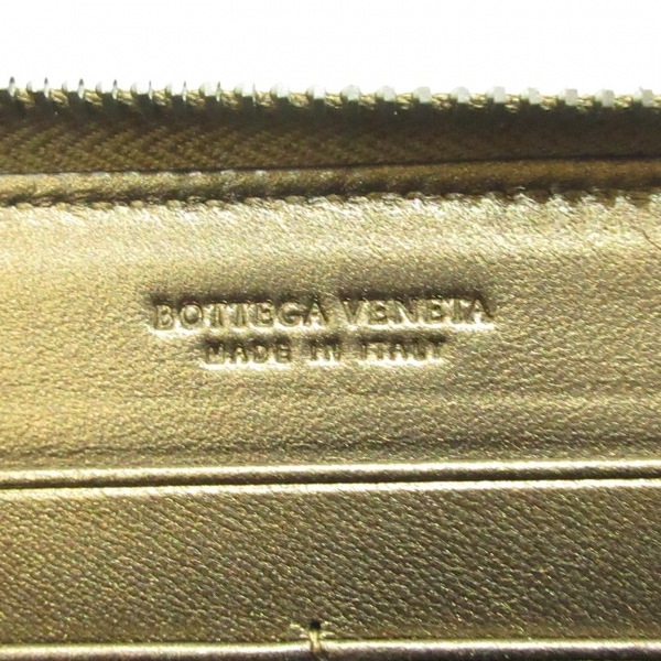 Bottega Veneta BOTTEGA VENETA длинный кошелек сетка кожа bronze раунд застежка-молния кошелек 