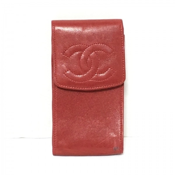シャネル CHANEL シガレットケース - ラムスキン レッド キーリング付き 3番台 財布の画像1