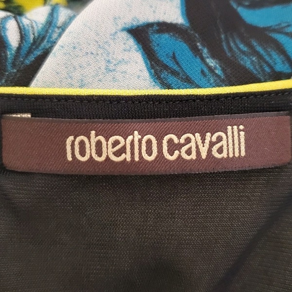 ロベルトカヴァリ RobertoCavalli サイズ40 M - ライトブルー×イエロー×マルチ レディース ノースリーブ/ロング ワンピース_画像3