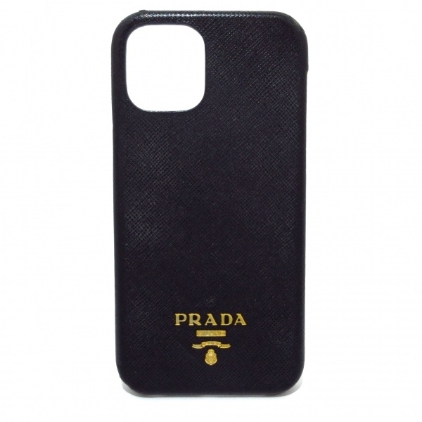 プラダ PRADA 携帯電話ケース/スマホカバー - レザー 黒 スマートフォンケース 財布