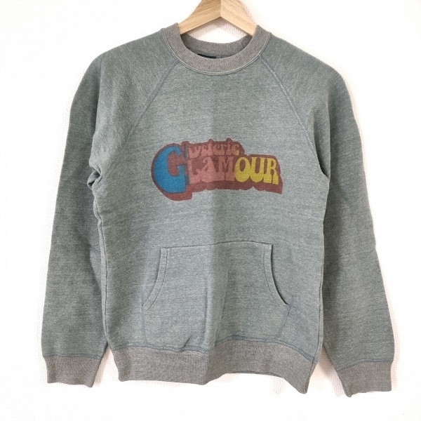  H / Hysteric Glamour H.HYSTERIC GLAMOUR sweatshirt size F - green × light gray × multi lady's long sleeve tops 