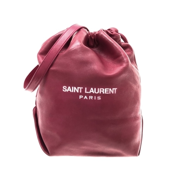 サンローランパリ SAINT LAURENT PARIS ショルダーバッグ 538447 テディ レザー ピンク 巾着型/チェーンショルダー バッグ