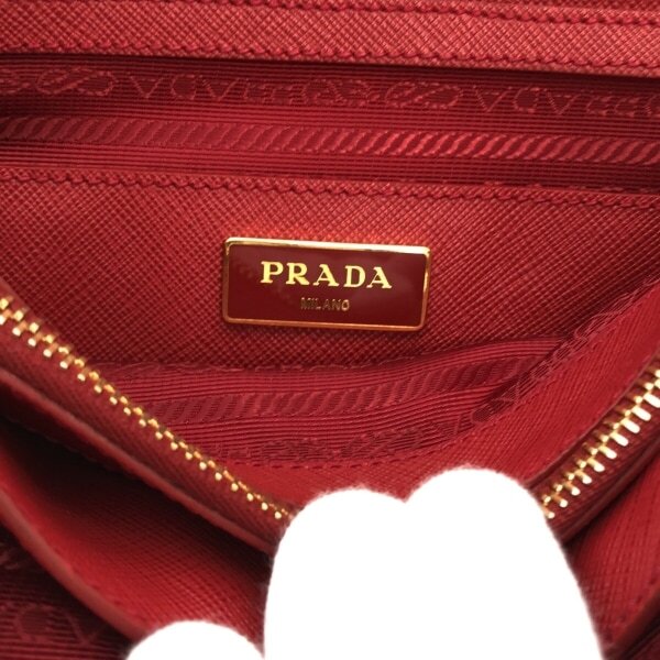 プラダ PRADA ハンドバッグ 1BA837 プロムナード サフィアーノリュクス(レザー) レッド 美品 バッグ_画像7