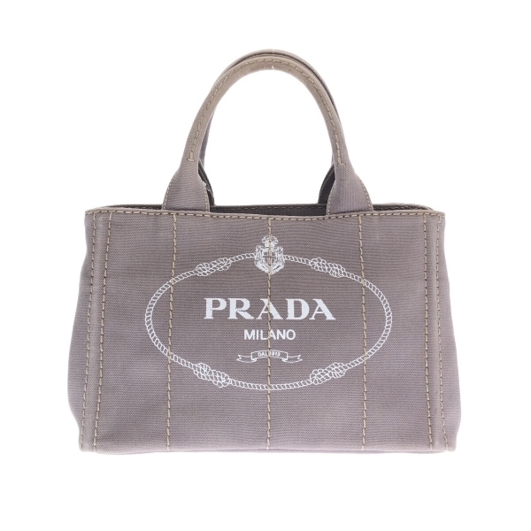 プラダ PRADA トートバッグ CANAPA キャンバス グレーベージュ バッグ