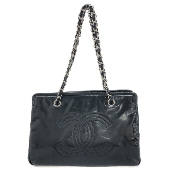 シャネル CHANEL トートバッグ マトラッセ PVC(塩化ビニール) 黒 チェーンショルダー/シルバー金具 14番台 バッグ_画像1