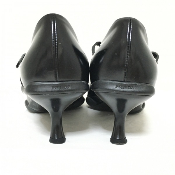 プラダ PRADA パンプス 37 - レザー×化学繊維 黒 レディース 靴_画像3