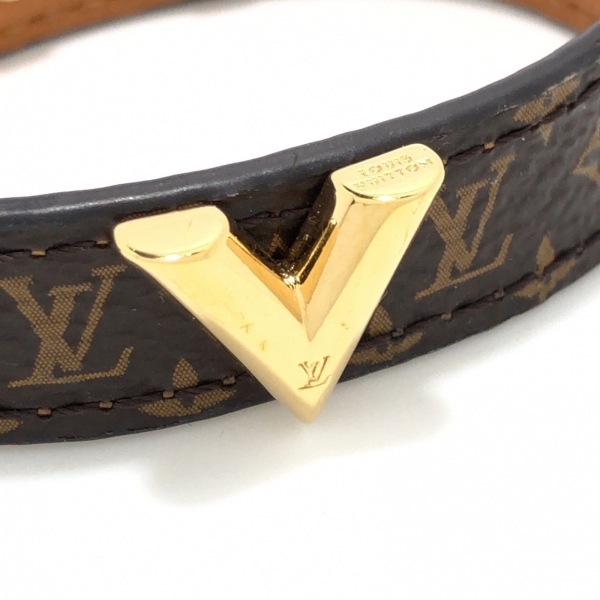  Louis Vuitton LOUIS VUITTON bracele M6042F brass reesen car ruV monogram * canvas - JJ1251 beautiful goods accessory ( arm )