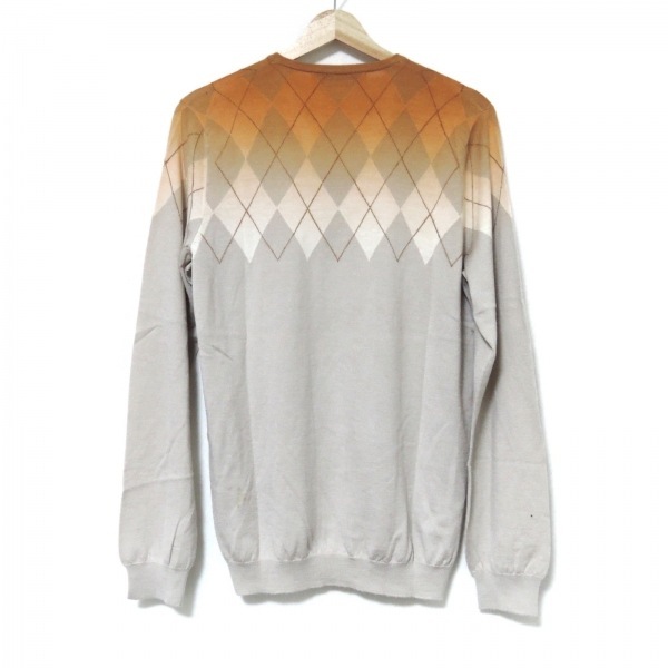  Salvatore Ferragamo SalvatoreFerragamo long sleeve sweater / knitted size S - beige × ivory × light brown men's tops 