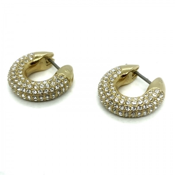  Swarovski SWAROVSKI earrings - metal material × Swarovski crystal Gold × clear hoop /pave beautiful goods accessory ( ear )