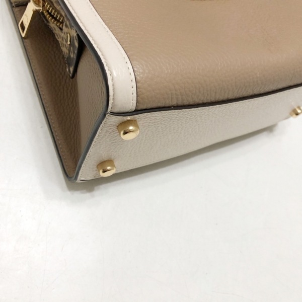 コーチ COACH ハンドバッグ CD484 - レザー ライトブラウン×アイボリー×マルチ 美品 バッグ_画像5