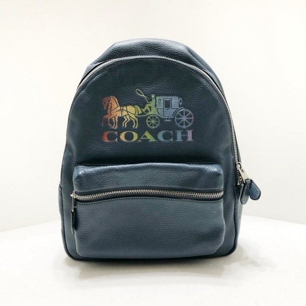 コーチ COACH リュックサック/バックパック F76772 - レザー×ナイロン ネイビー×ライトブルー×マルチ バッグの画像1