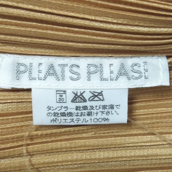 プリーツプリーズ PLEATS PLEASE 長袖シャツブラウス サイズ4 XL - ポリエステル ライトブラウン レディース プリーツ 美品 トップス_画像3