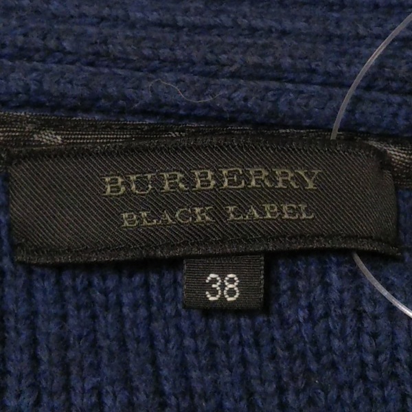 バーバリーブラックレーベル Burberry Black Label カーディガン サイズ38 M - 綿、ポリエステル ネイビー メンズ 長袖/ロング丈 トップス_画像3