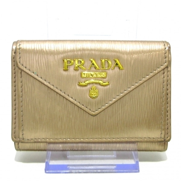 最高級 プラダ PRADA 財布 ピンクゴールド ヴィッテロムーブレザー