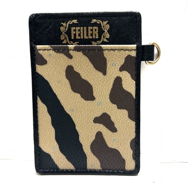 フェイラー FEILER パスケース - PVC(塩化ビニール)×レザー ベージュ×ダークブラウン×黒 財布の画像1